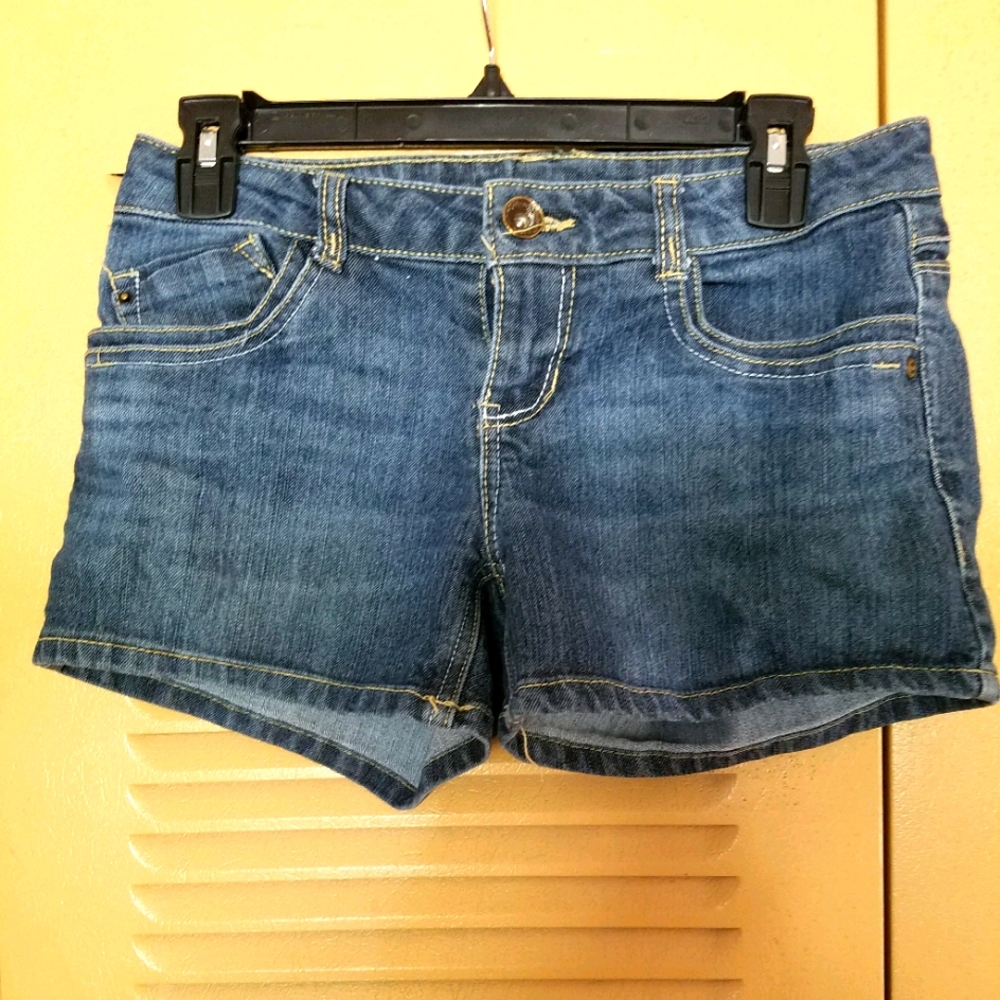 Sequin hearts jean shorts